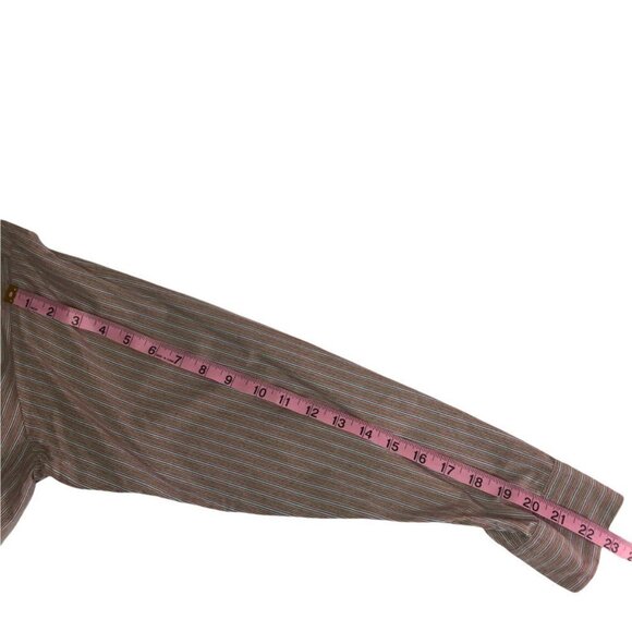 𝅺american Eagle Men's Long Sleeve Button Down Shirt Red, Green Blue Stripe M - Picture 10 of 10